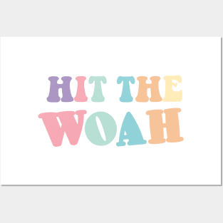 Hit The Woah Trendy Meme Viral Dance Themed Sticker Pastel Colors Mint Pink Green Posters and Art